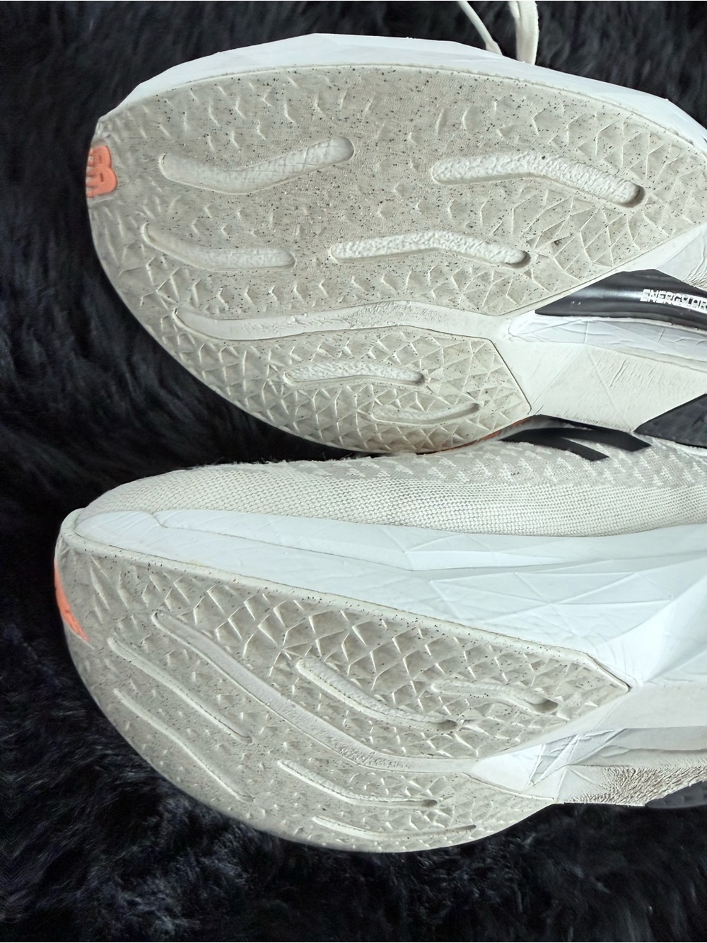 New Balance White and Gray Trainers with Orange & Yellow Midsole Accent - Picture 10 of 12